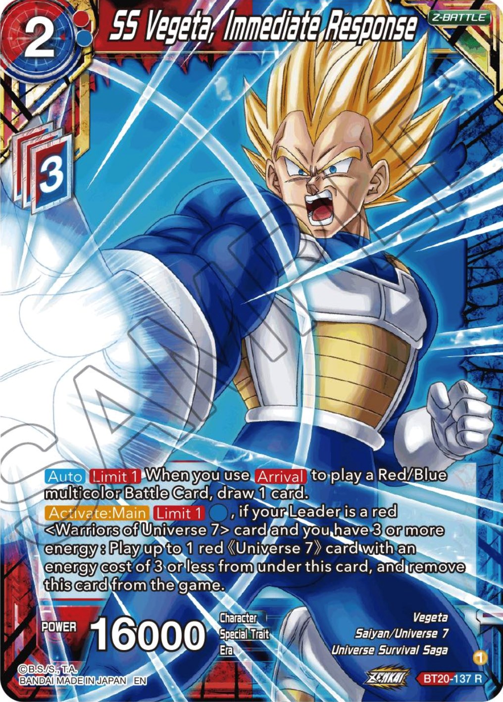 SS Vegeta, Immediate Response (BT20-137) [Power Absorbed]  TokenMTG