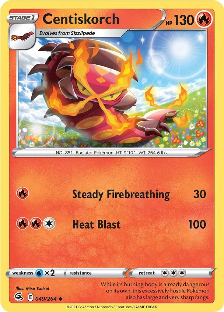 centiskorch v pokemon card value Centiskorch (049/264) [Sword & Shield: Fusion Strike] – TokenMTG