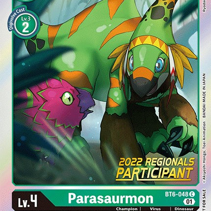 Parasaurmon [BT6-048] (2022 Championship Online Regional) (Online Participant) [Double Diamond Promos]