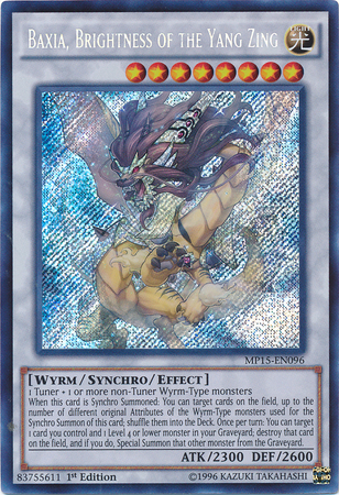 yugioh reverse of arcadia card codes Baxia, Brightness of the Yang Zing [MP15-EN096] Secret Rare – TokenMTG